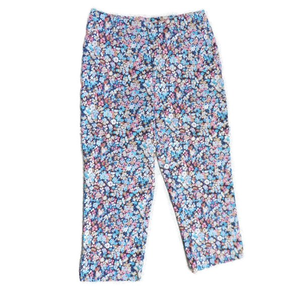 Vintage Pants - 29x21.5 Vintage Ditsy Floral Pants Liz Claiborne Crop Stretch High Waist 10 M